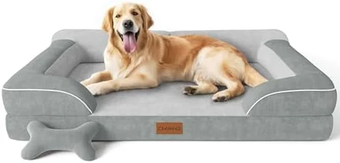 CWAWZ Extra Large Dog Bed, Orthopedic Dog Bed with Cooling Gel Me...