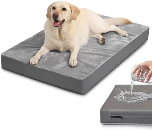 Waterproof XL Dog Beds Large Outdoor Washable Foam Crate Pad 42" Anti-Slip